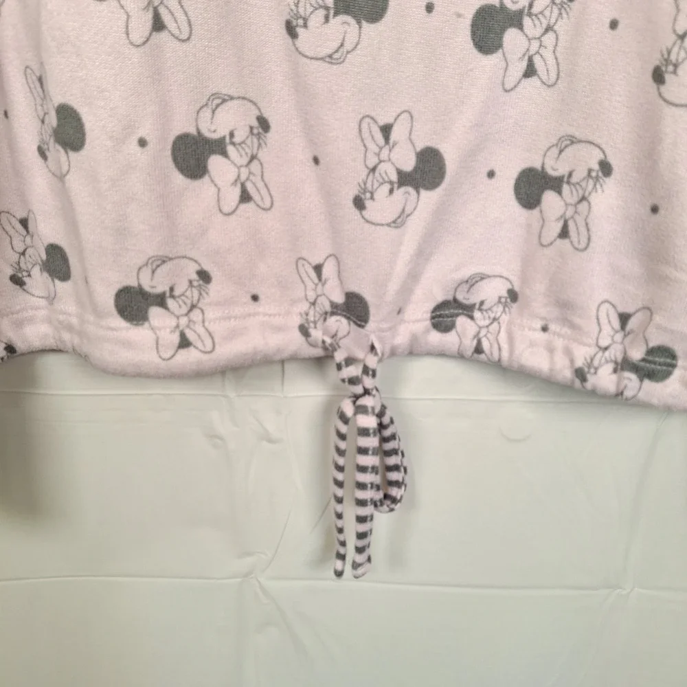 Disney Pajama Outfit Pink Gray XL Minnie Mouse Top & Jogger Pants Stretch‎ - Picture 4 of 13